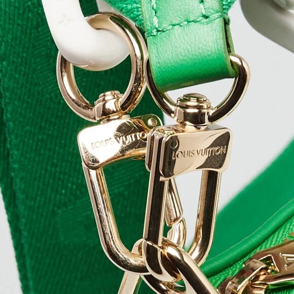 Louis Vuitton Green/White Monogram Embossed Lambskin Leather Match Coussin PM... - Picture 5 of 12